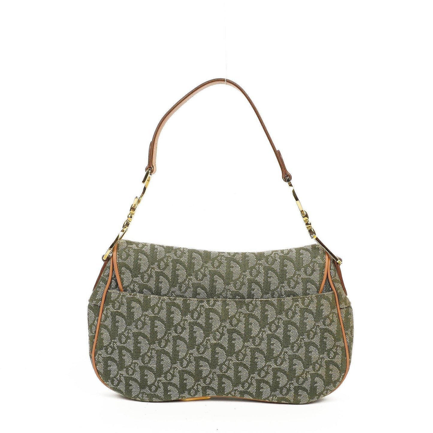Christian Dior Green Monogram Jacquard Double Saddle Bag