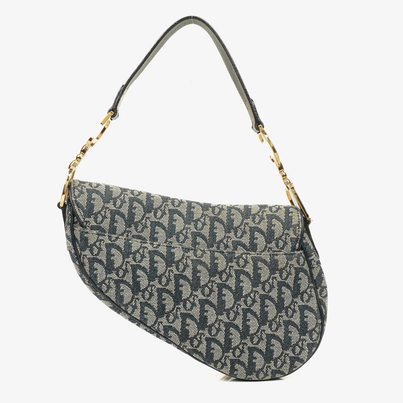 Christian Dior Medium Navy Trotter Saddle Bag
