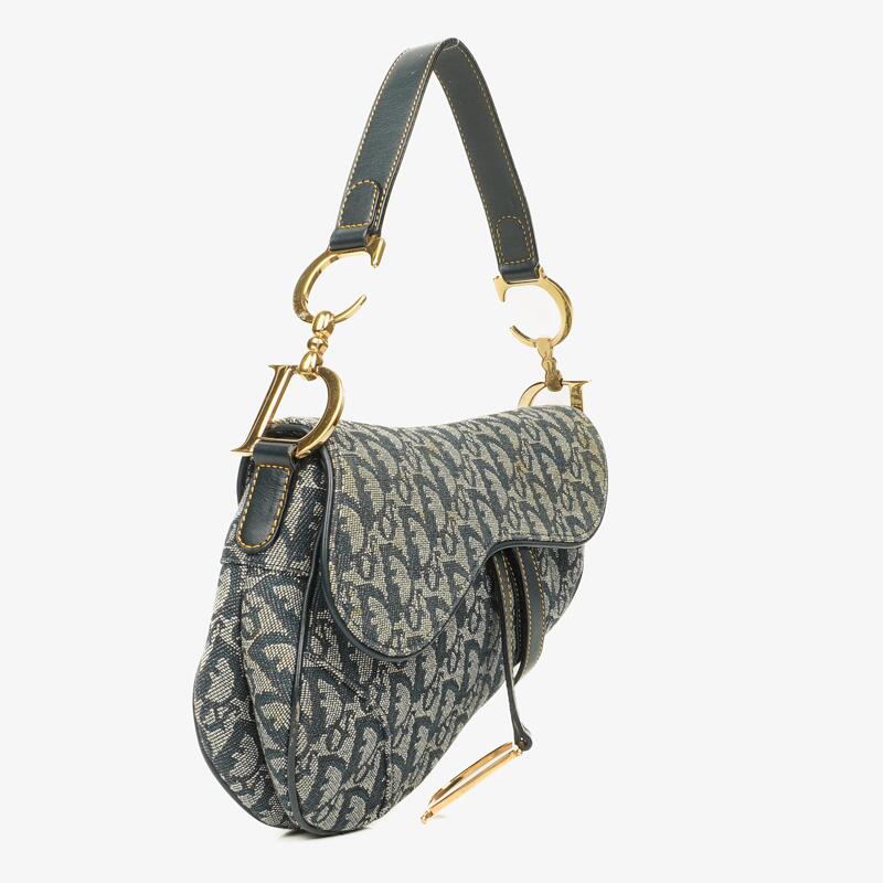 Christian Dior Medium Navy Trotter Saddle Bag