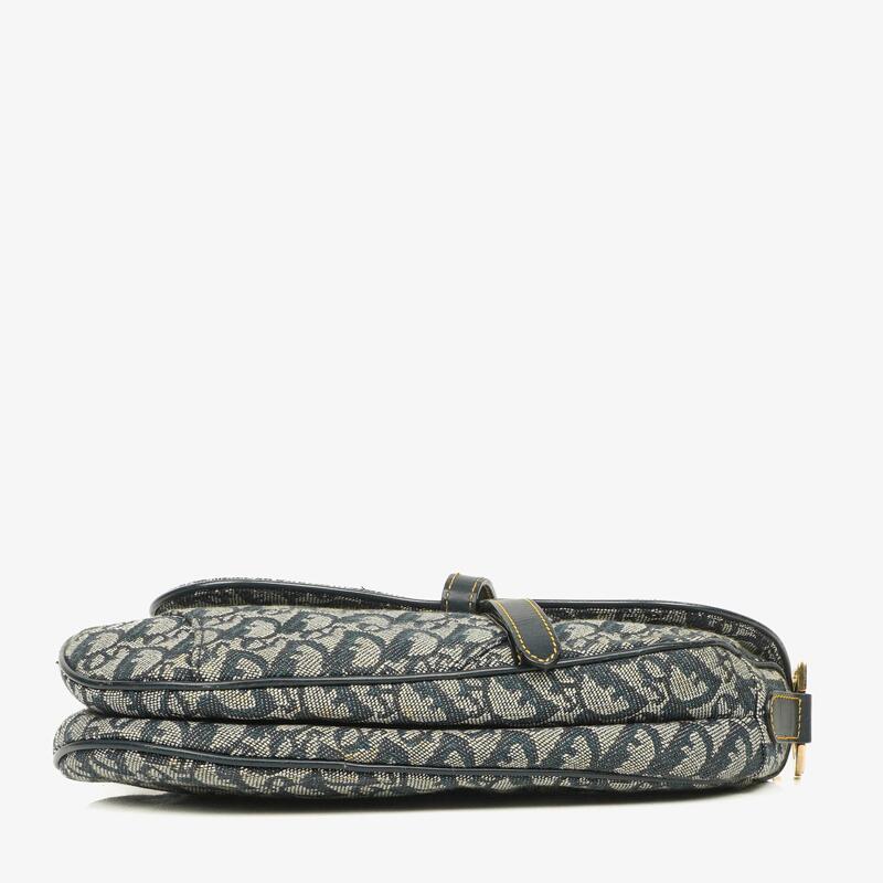 Christian Dior Medium Navy Trotter Saddle Bag