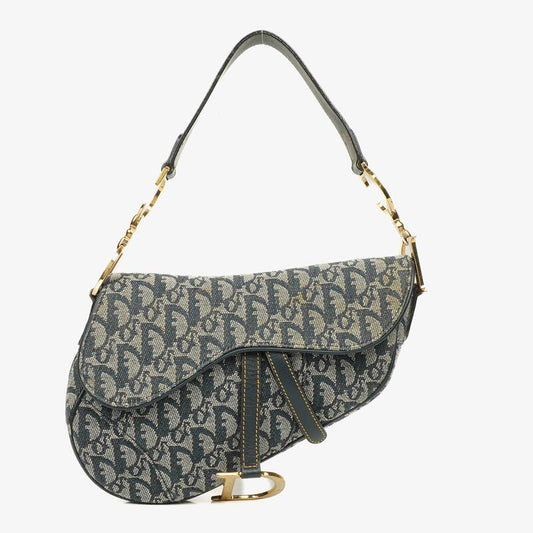 Christian Dior Medium Navy Trotter Saddle Bag