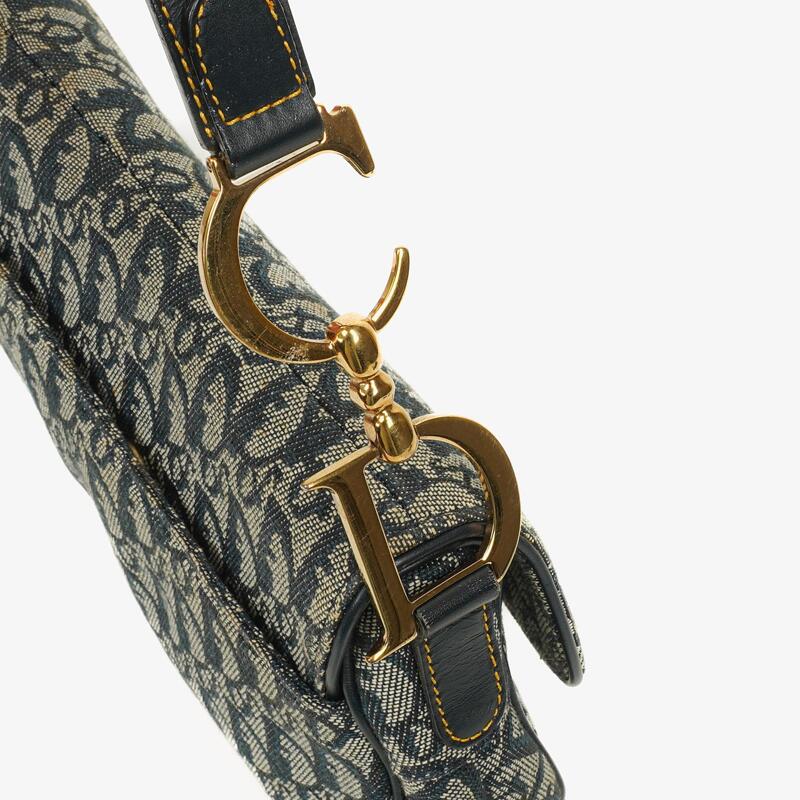 Christian Dior Medium Navy Trotter Saddle Bag
