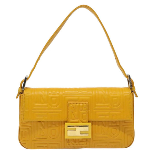 Fendi Baguette NM Bag Zucca Embossed Leather Medium