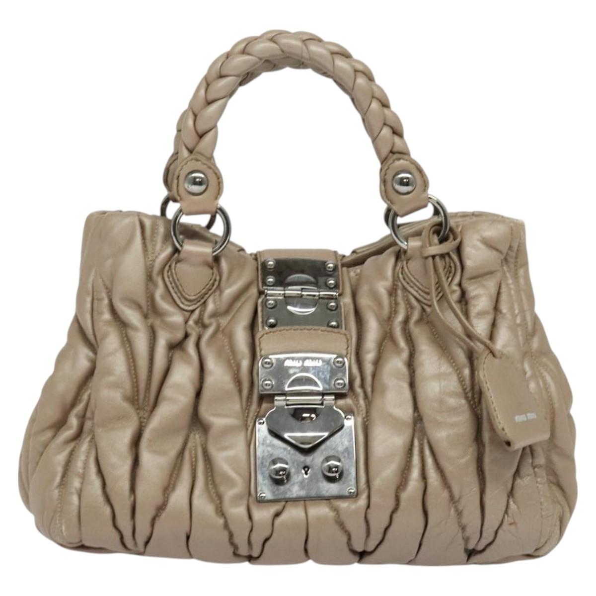 Miu Miu Coffer Convertible Satchel Matelasse Leather Medium