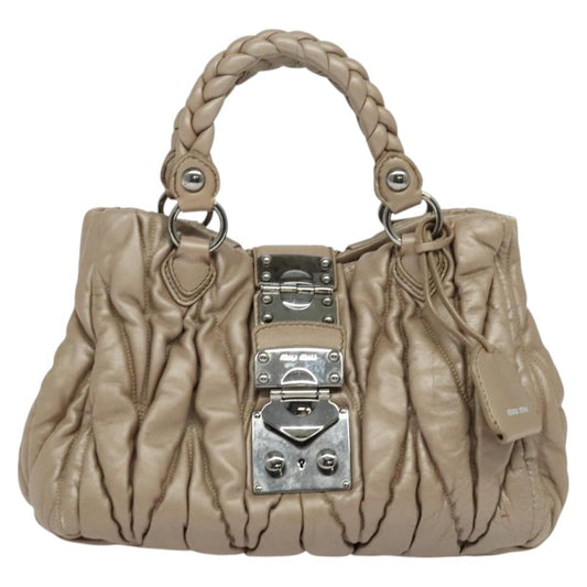 Miu Miu Coffer Convertible Satchel Matelasse Leather Medium