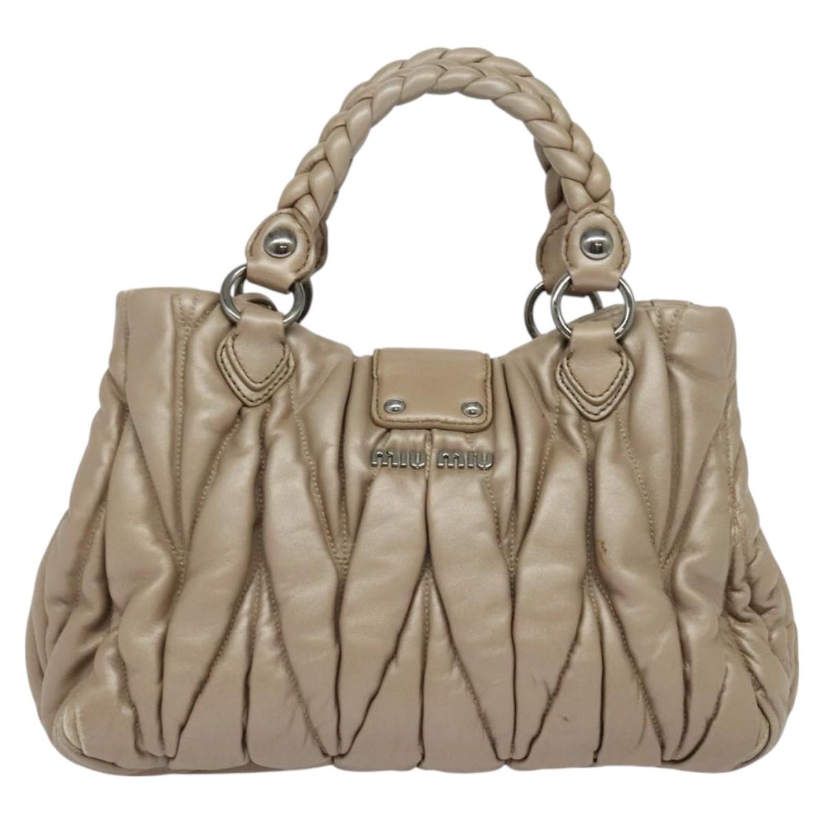 Miu Miu Coffer Convertible Satchel Matelasse Leather Medium