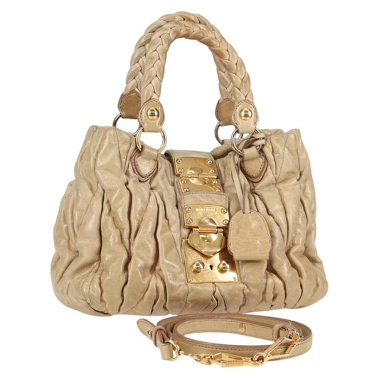Miu Miu Coffer Convertible Satchel Leather