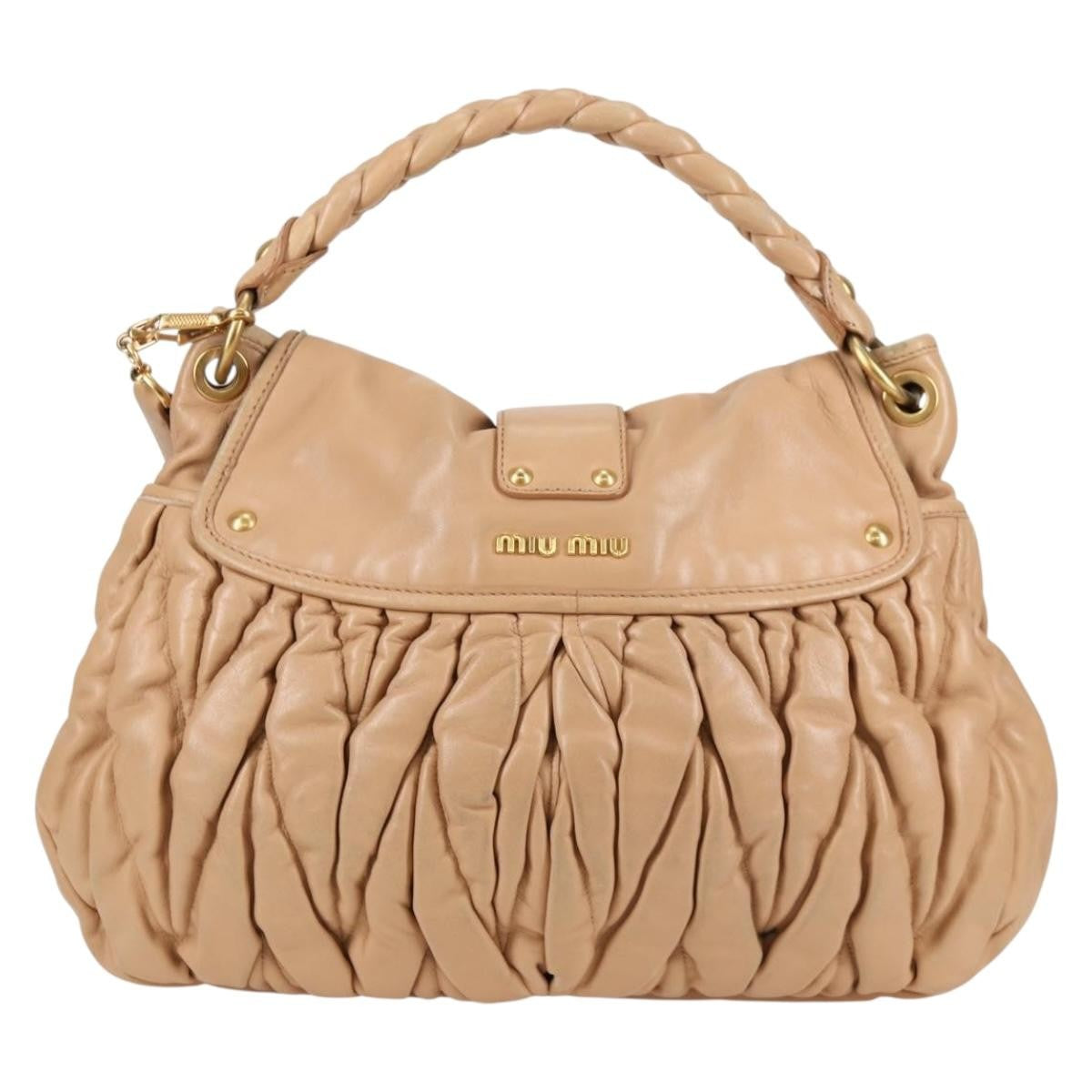 Miu Miu Coffer Convertible Hobo Matelasse Leather Medium