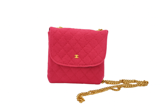 Chanel Classic Flap Card Holder on Chain Quilted Jersey Mini
