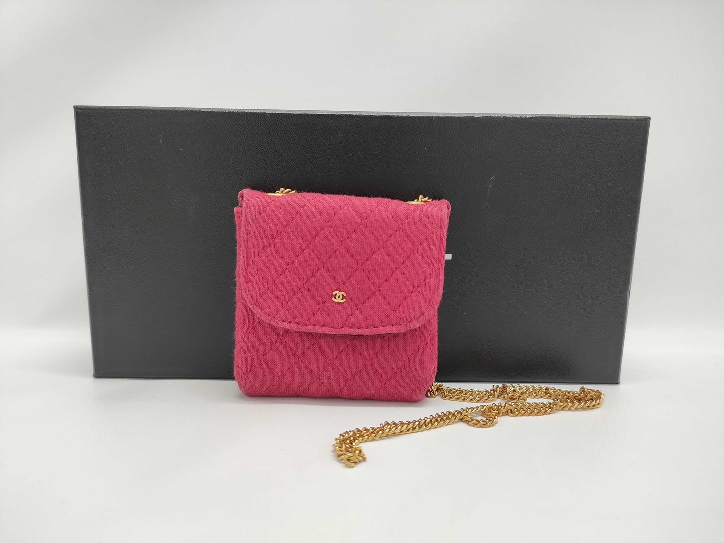Chanel Classic Flap Card Holder on Chain Quilted Jersey Mini