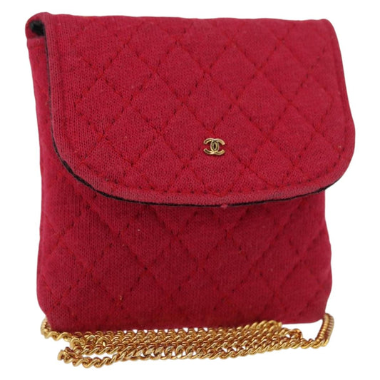 Chanel Vintage Chain Pocket Clutch Cotton