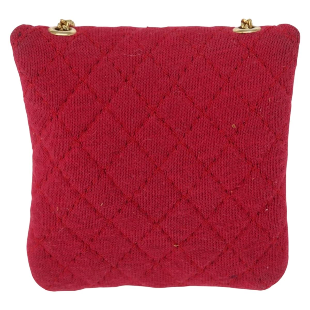 Chanel Vintage Chain Pocket Clutch Cotton