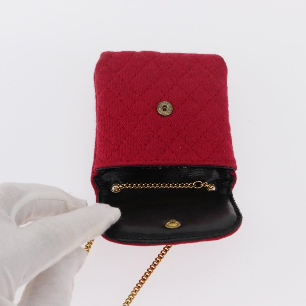 Chanel Vintage Chain Pocket Clutch Cotton