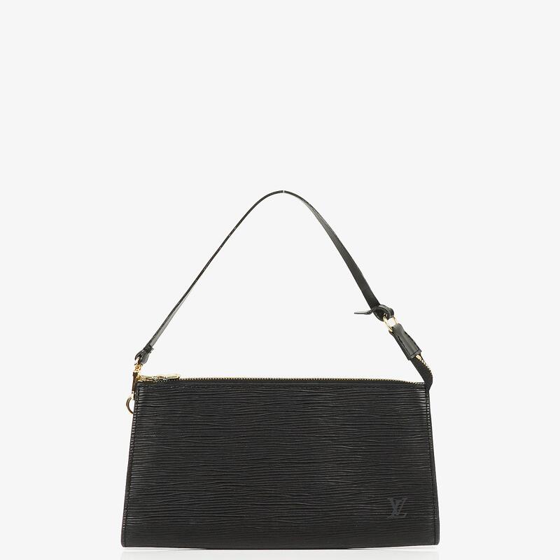 Louis Vuitton Pochette Accessoires Black EPI Leather Clutch Bag