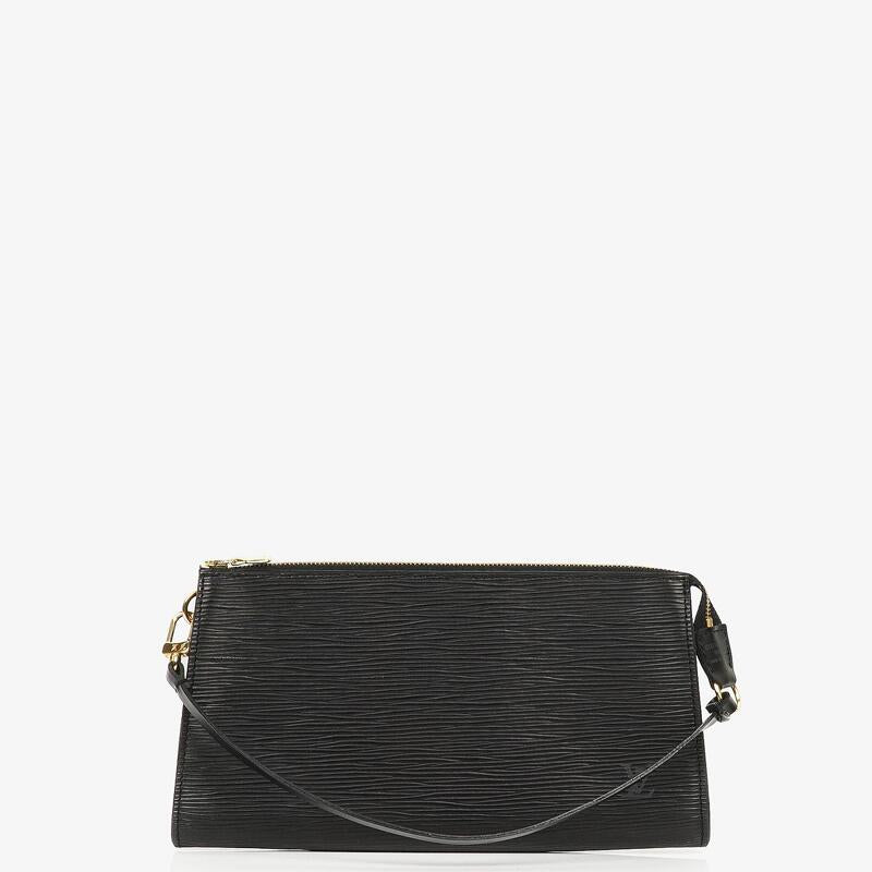 Louis Vuitton Pochette Accessoires Black EPI Leather Clutch Bag