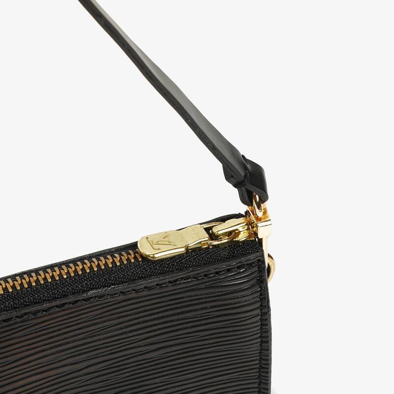 Louis Vuitton Pochette Accessoires Black EPI Leather Clutch Bag