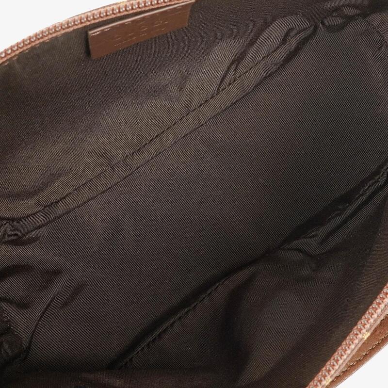 Gucci Baguette Pochette Boat Brown GG Monogram Bag