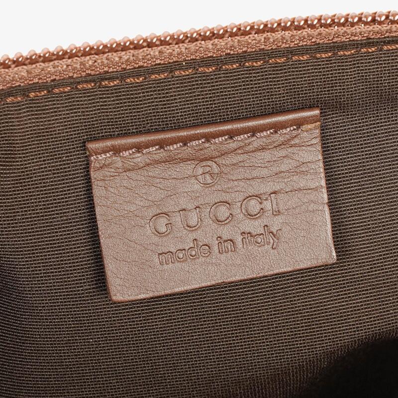 Gucci Baguette Pochette Boat Brown GG Monogram Bag