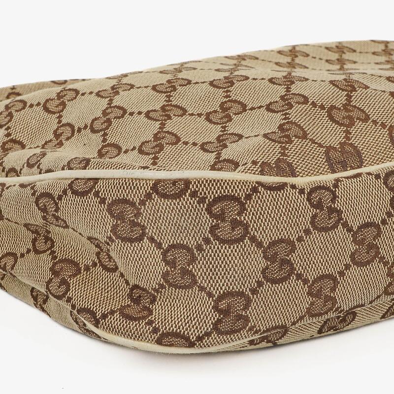 Gucci Charmy Beige GG Canvas Hobo Bag