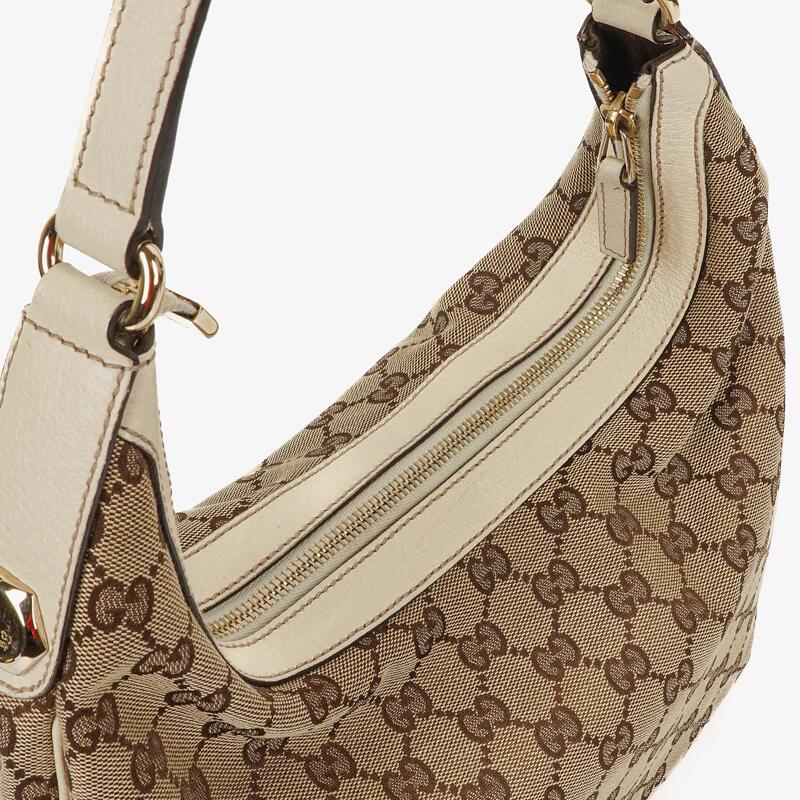 Gucci Charmy Beige GG Canvas Hobo Bag
