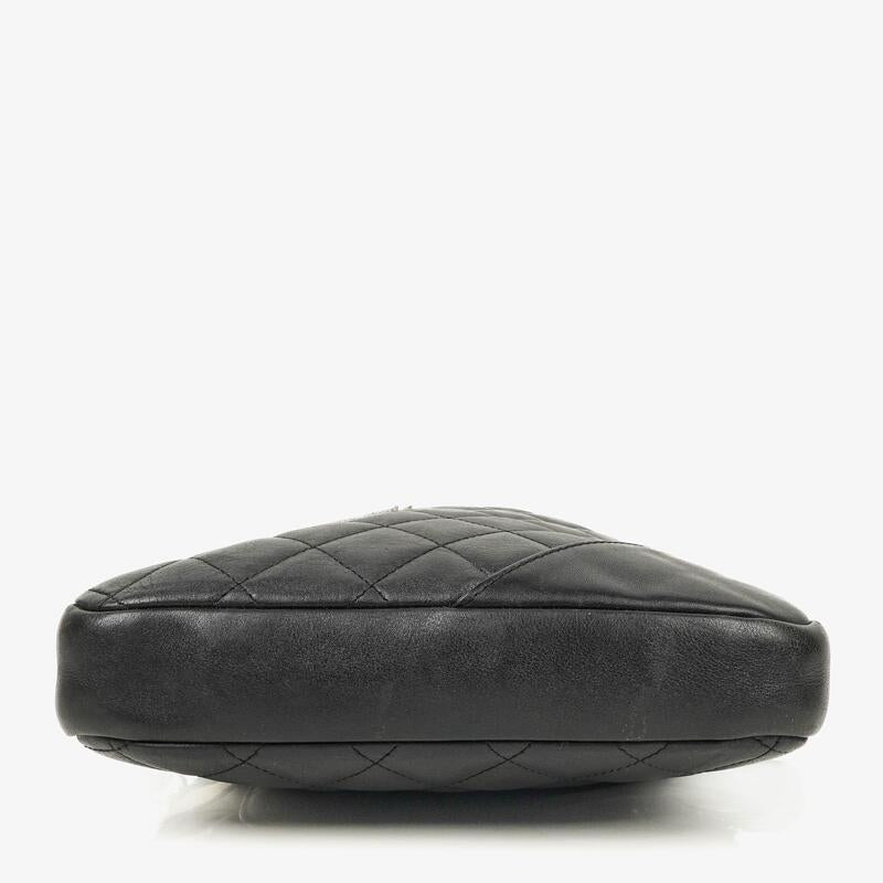 Chanel Cambon Black Leather Quilted Medium Messenger Bag
