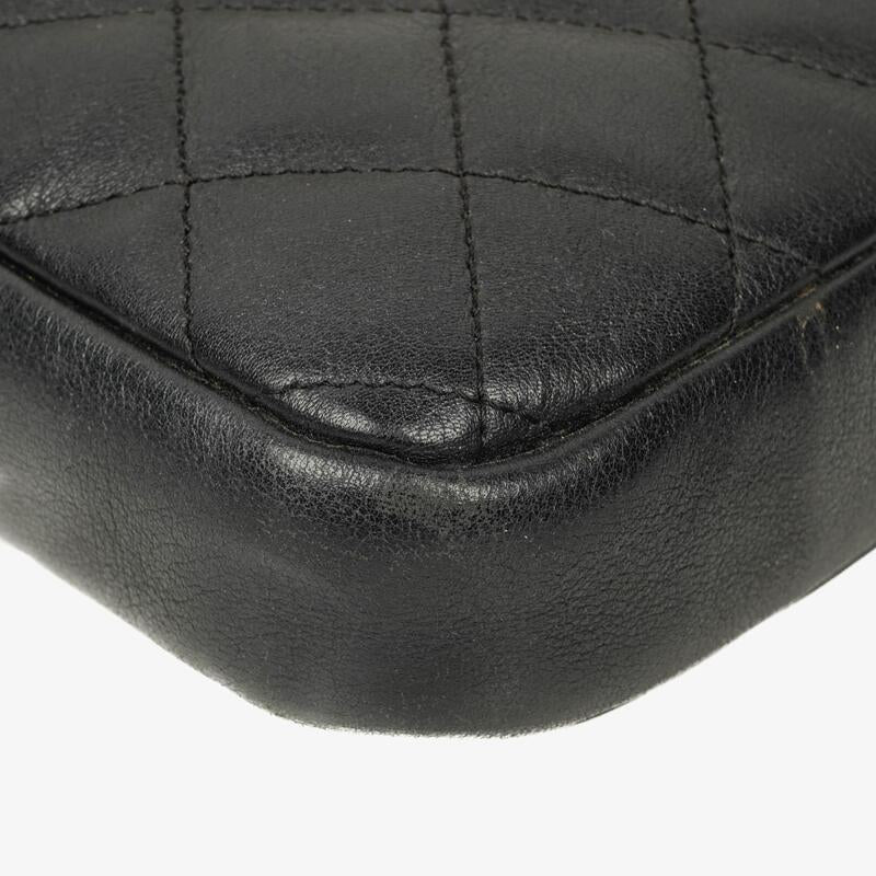 Chanel Cambon Black Leather Quilted Medium Messenger Bag