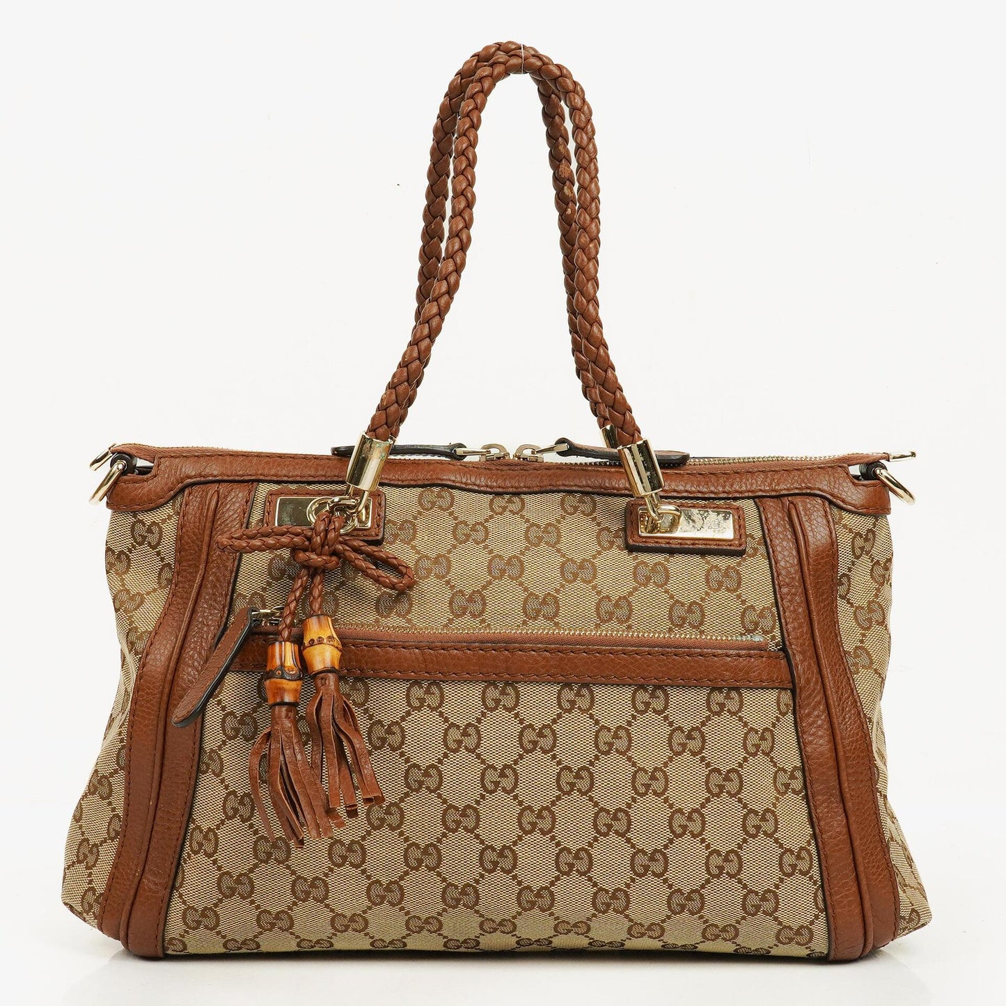 Gucci Bella Monogram Canvas Satchel Tote Bag