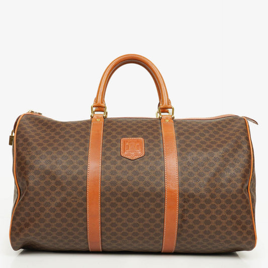 Celine Vintage Macadam Triomphe Brown Travel Bag