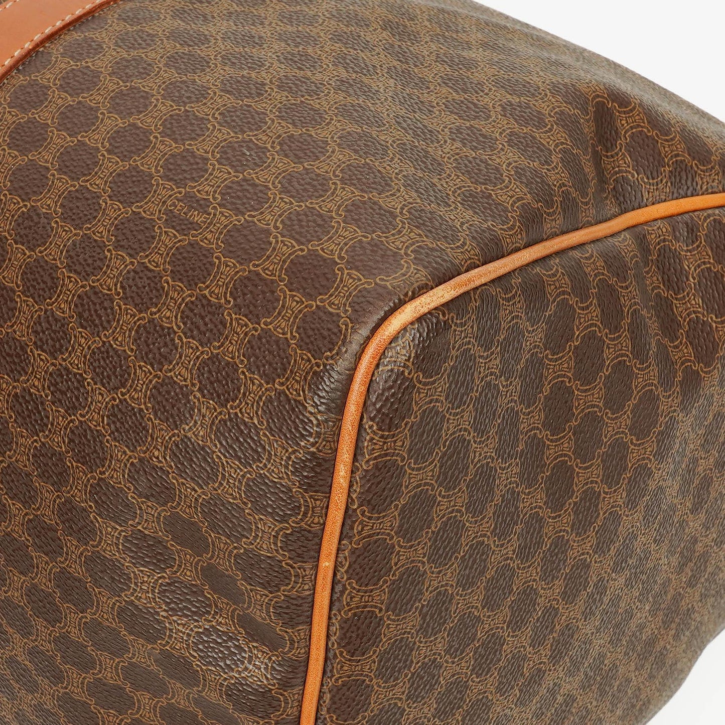 Celine Vintage Macadam Triomphe Brown Travel Bag