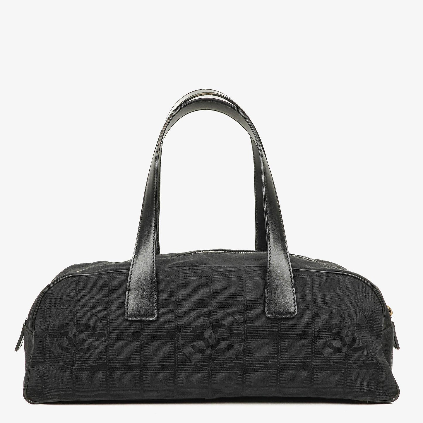 Chanel Black Nylon Travel Bowler Bag