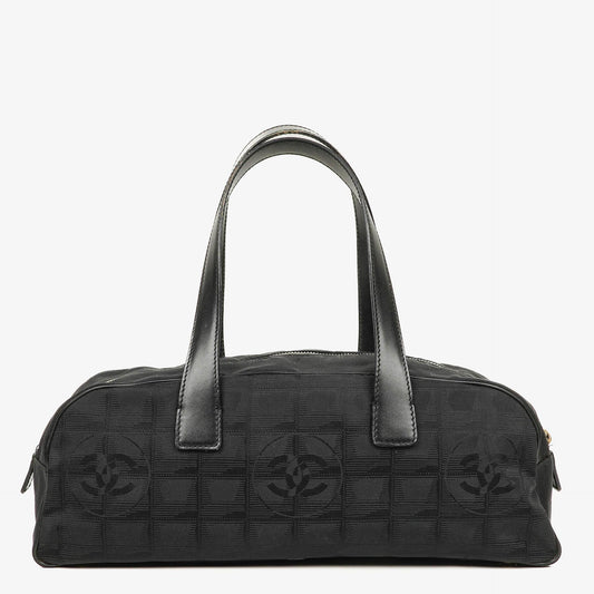 Chanel Black Nylon Travel Bowler Bag