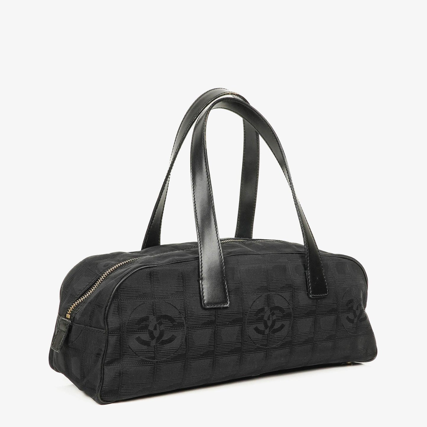 Chanel Black Nylon Travel Bowler Bag