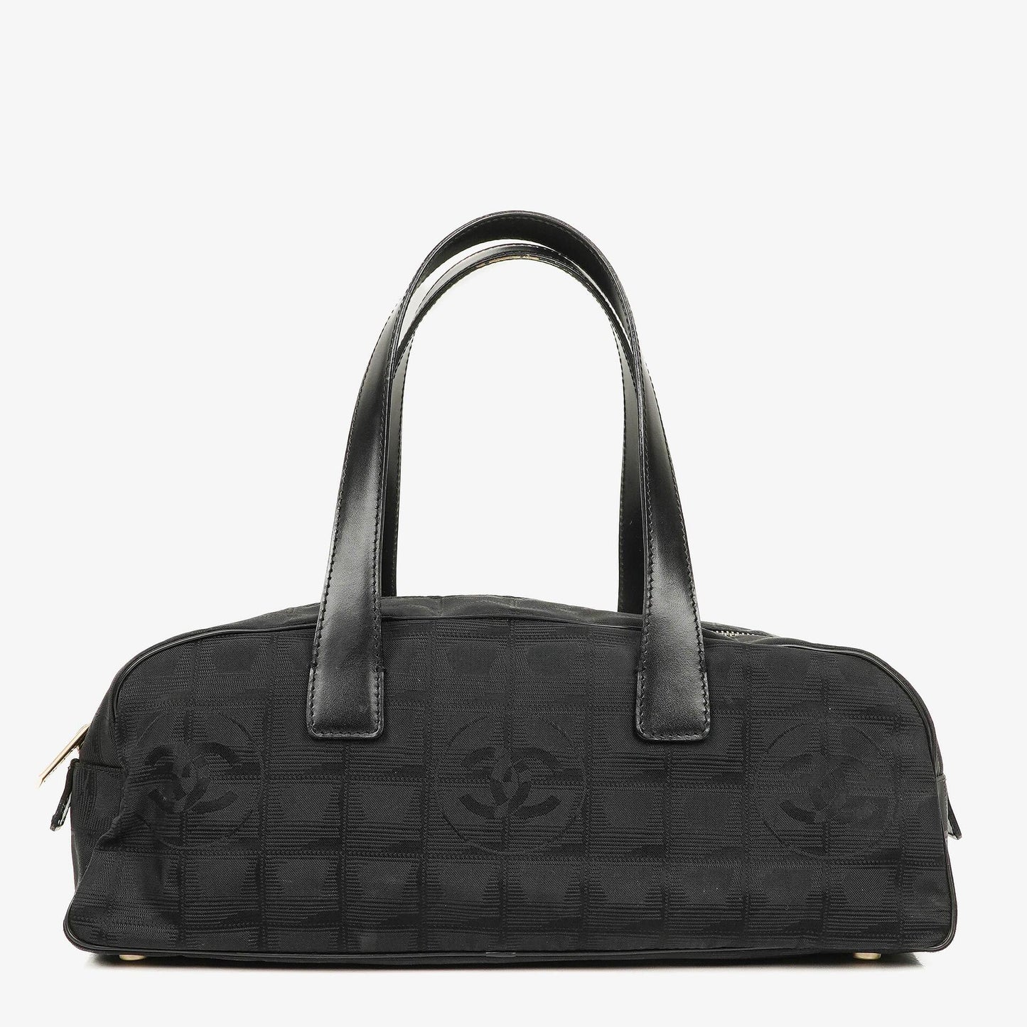 Chanel Black Nylon Travel Bowler Bag