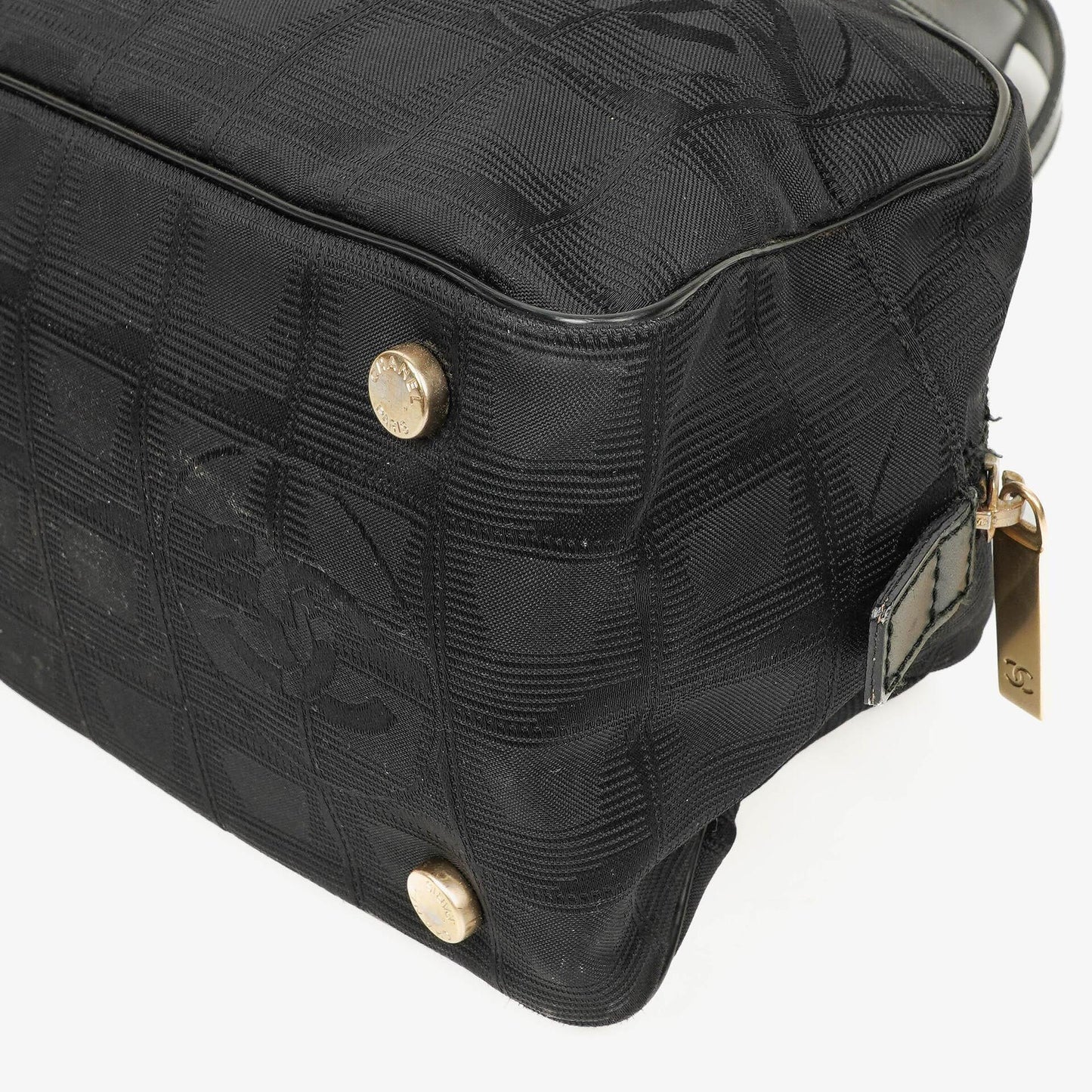 Chanel Black Nylon Travel Bowler Bag