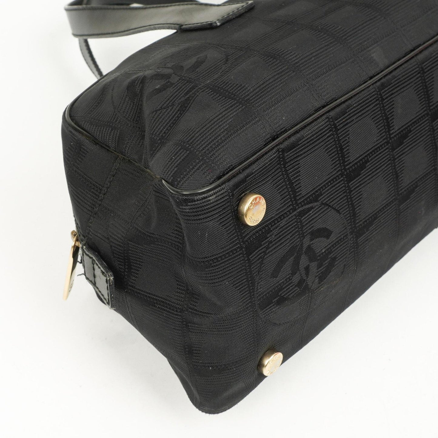 Chanel Black Nylon Travel Bowler Bag