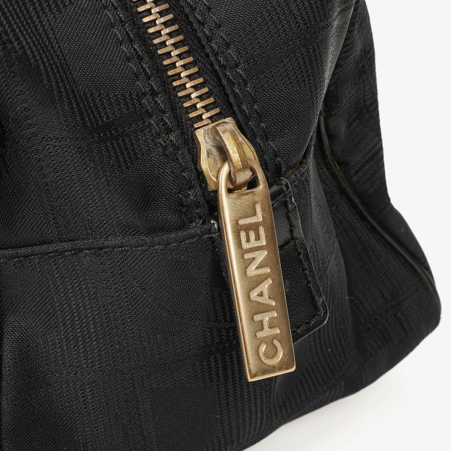 Chanel Black Nylon Travel Bowler Bag