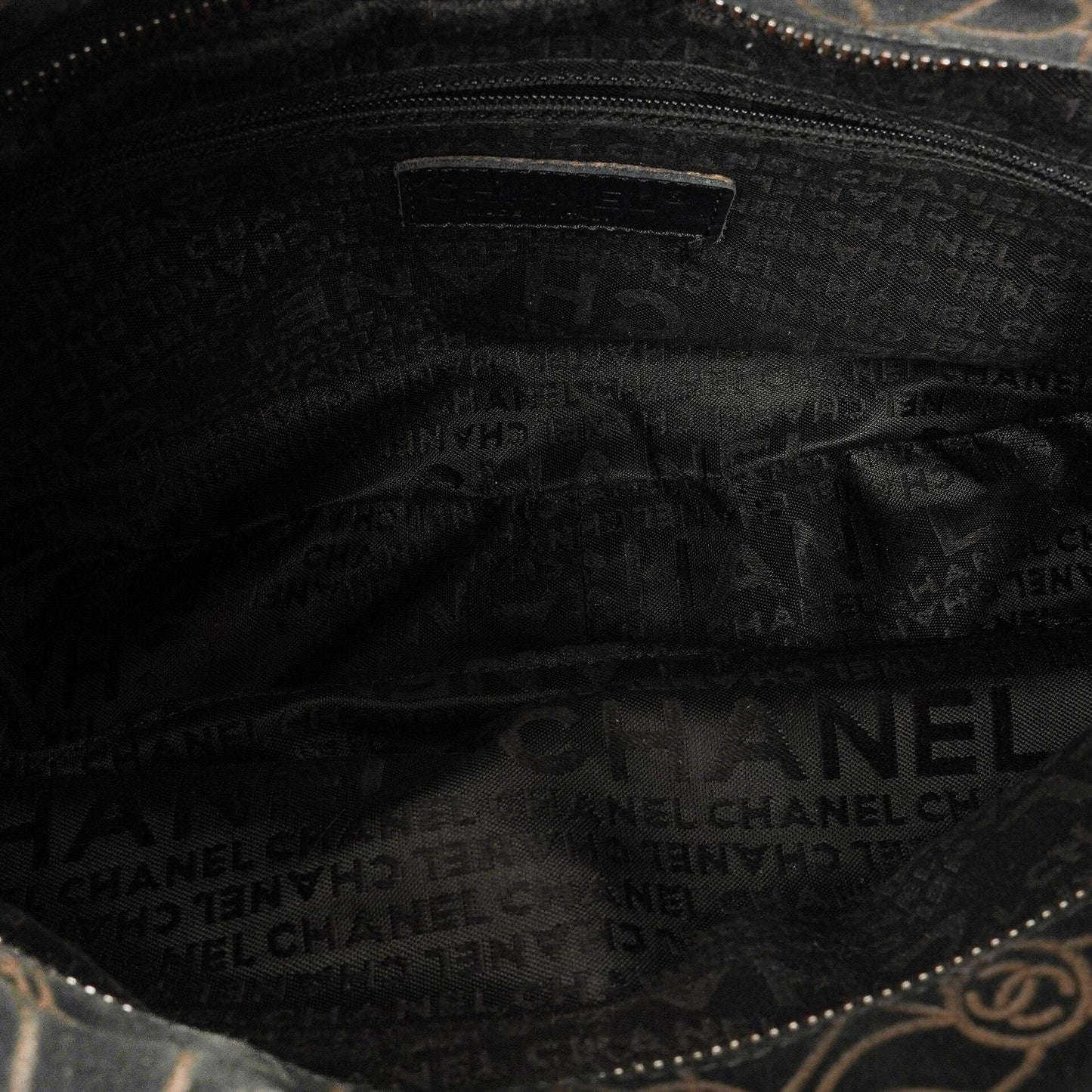 Chanel Camellia Chain Embossed Suede Shoulder Bag