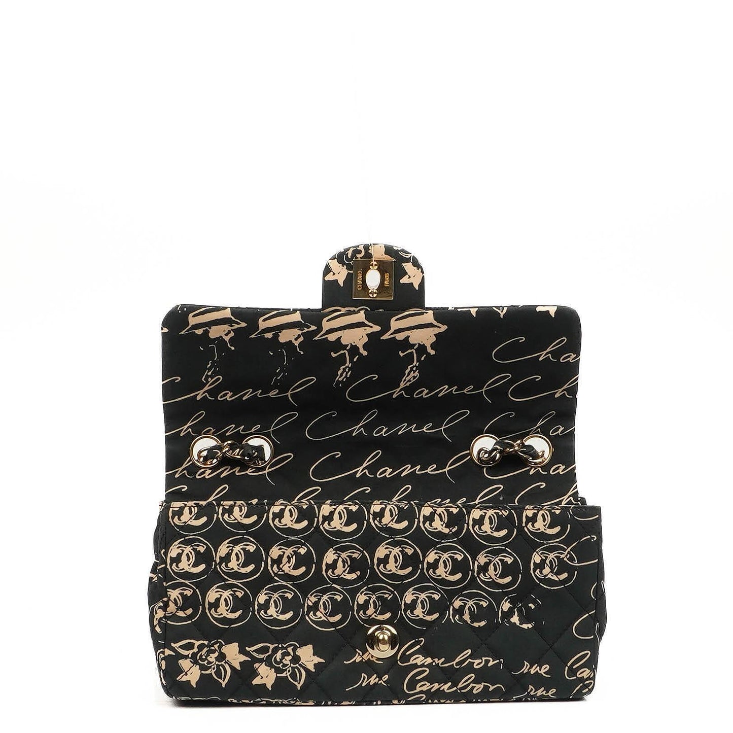 Chanel Mini Rectangular Printed Cambon Single Flap Bag With 24K Gold Plated Hardware