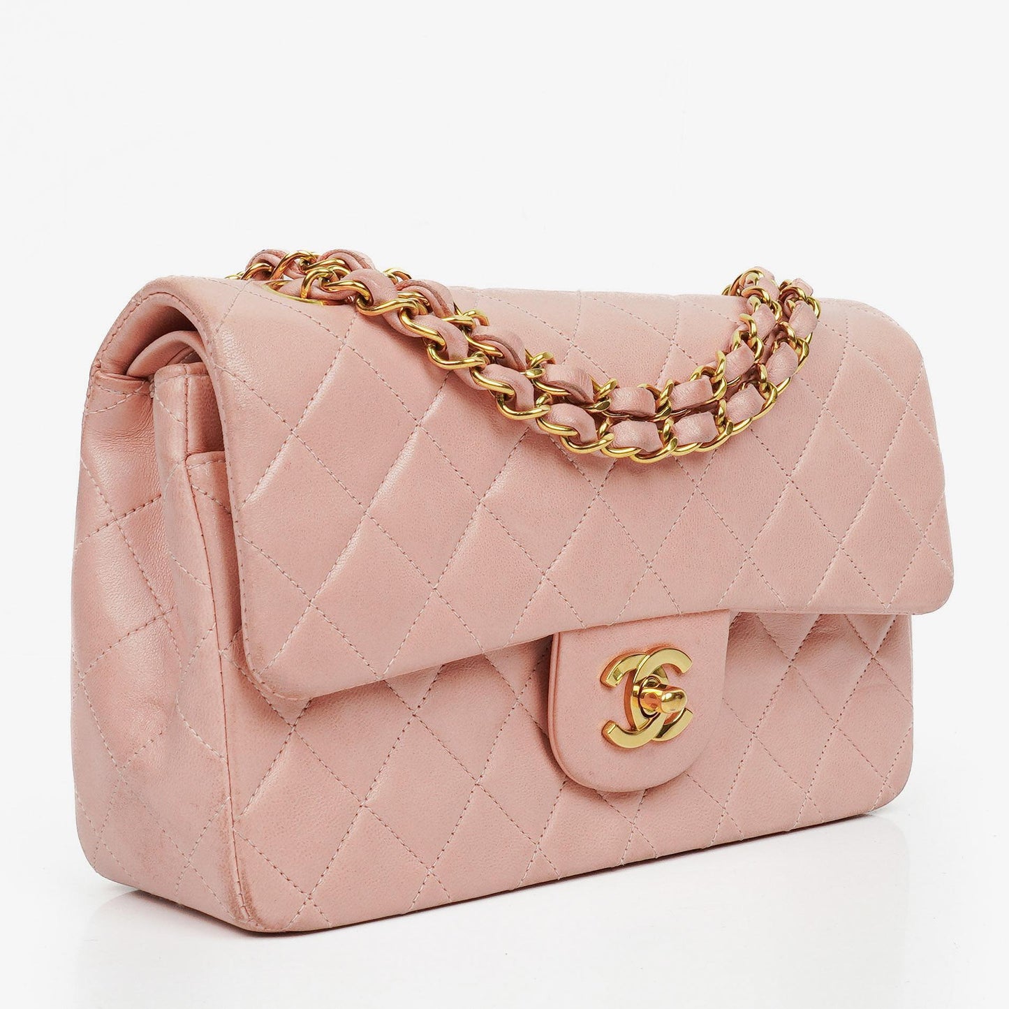 Chanel Vintage Classic Double Flap Bag in Quilted Lambskin with 24K Gold-Plated Hardware