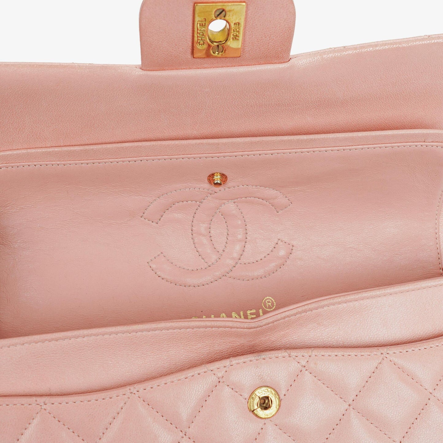 Chanel Vintage Classic Double Flap Bag in Quilted Lambskin with 24K Gold-Plated Hardware