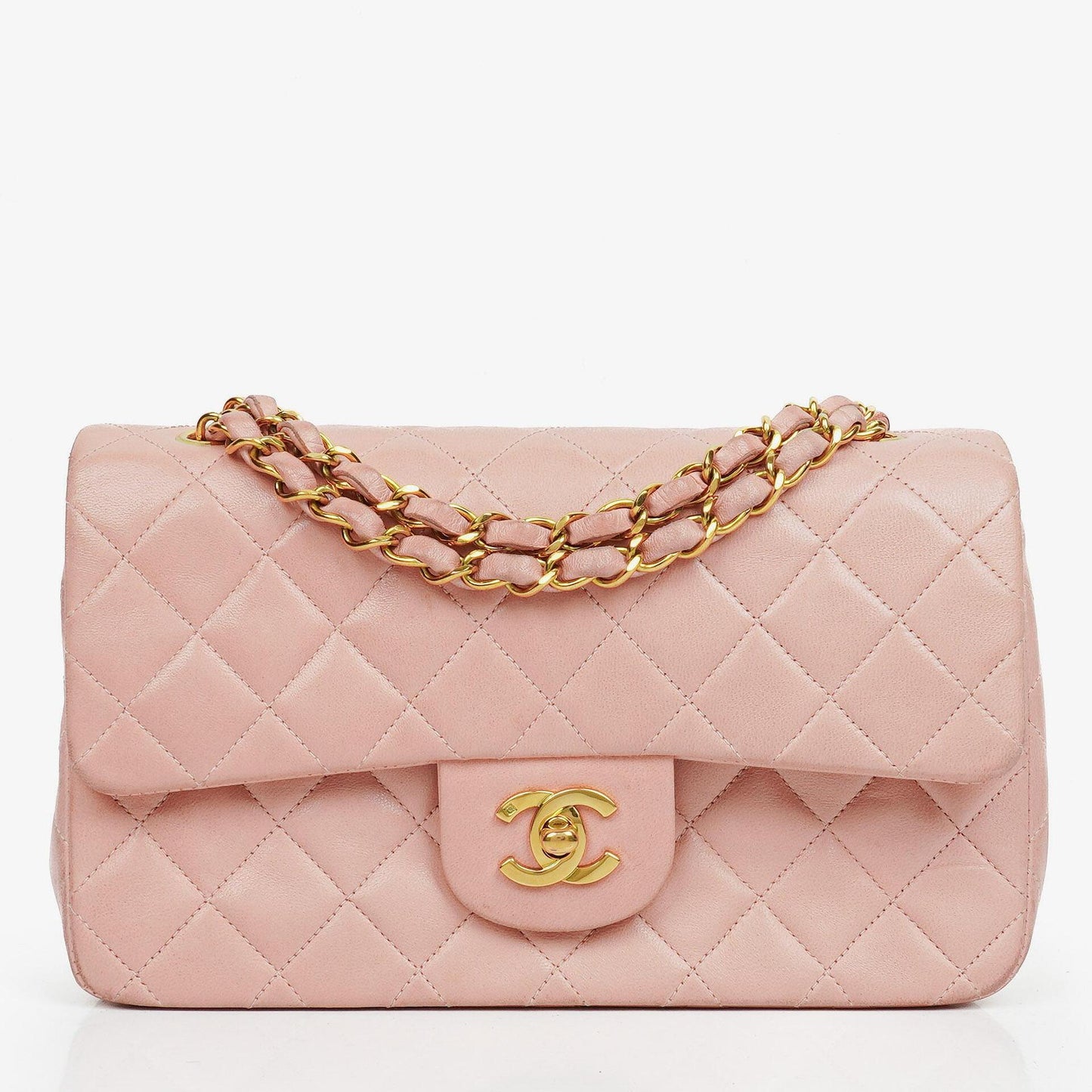 Chanel Vintage Classic Double Flap Bag in Quilted Lambskin with 24K Gold-Plated Hardware