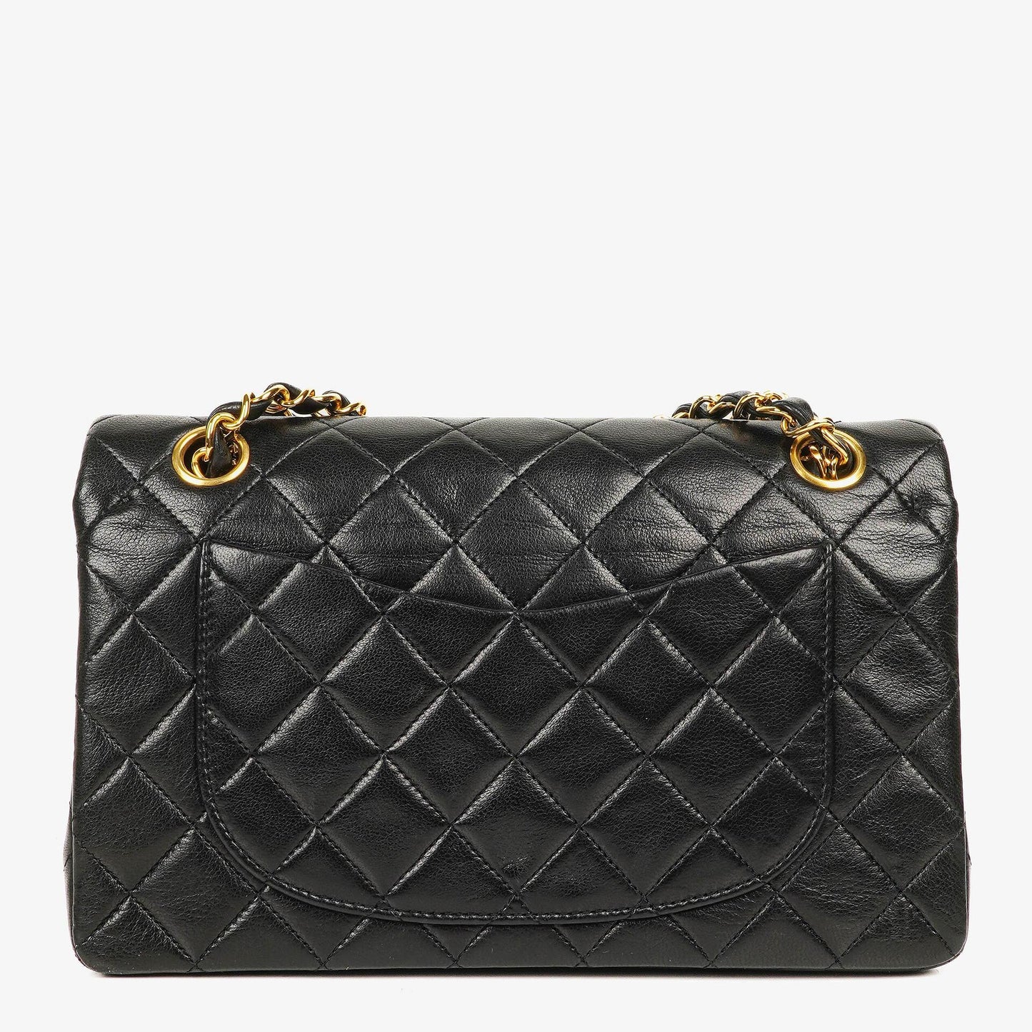 Chanel Vintage Small Classic Double Flap Bag Black Quilted Lambskin 24K Gold-Plated Hardware
