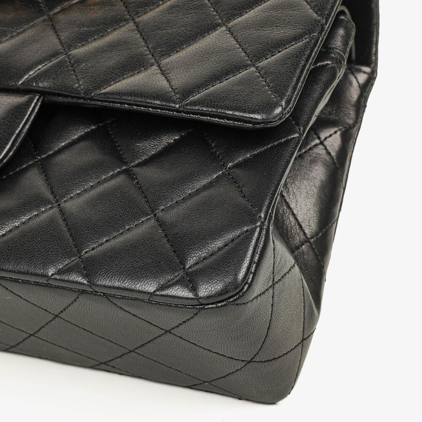 Chanel Vintage Small Classic Double Flap Bag Black Quilted Lambskin 24K Gold-Plated Hardware