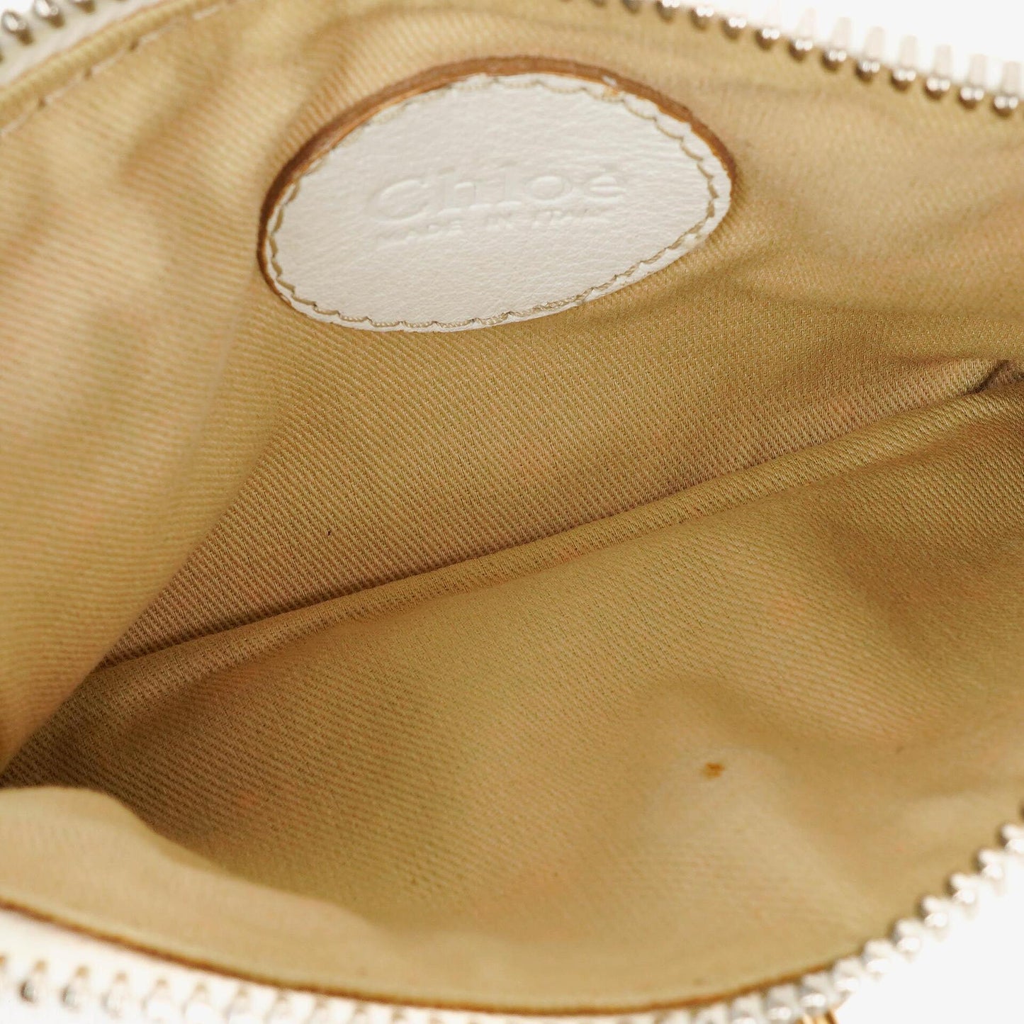 Chloe White Leather Paddington Pochette Bag