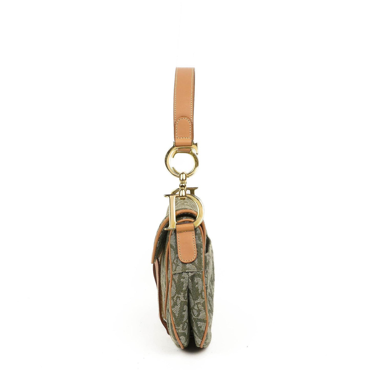 Christian Dior Green Monogram Jacquard Double Saddle Bag