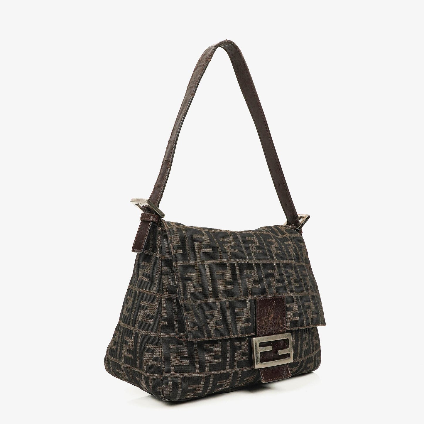 Fendi Mama Baguette Zucca Brown Shoulder Bag