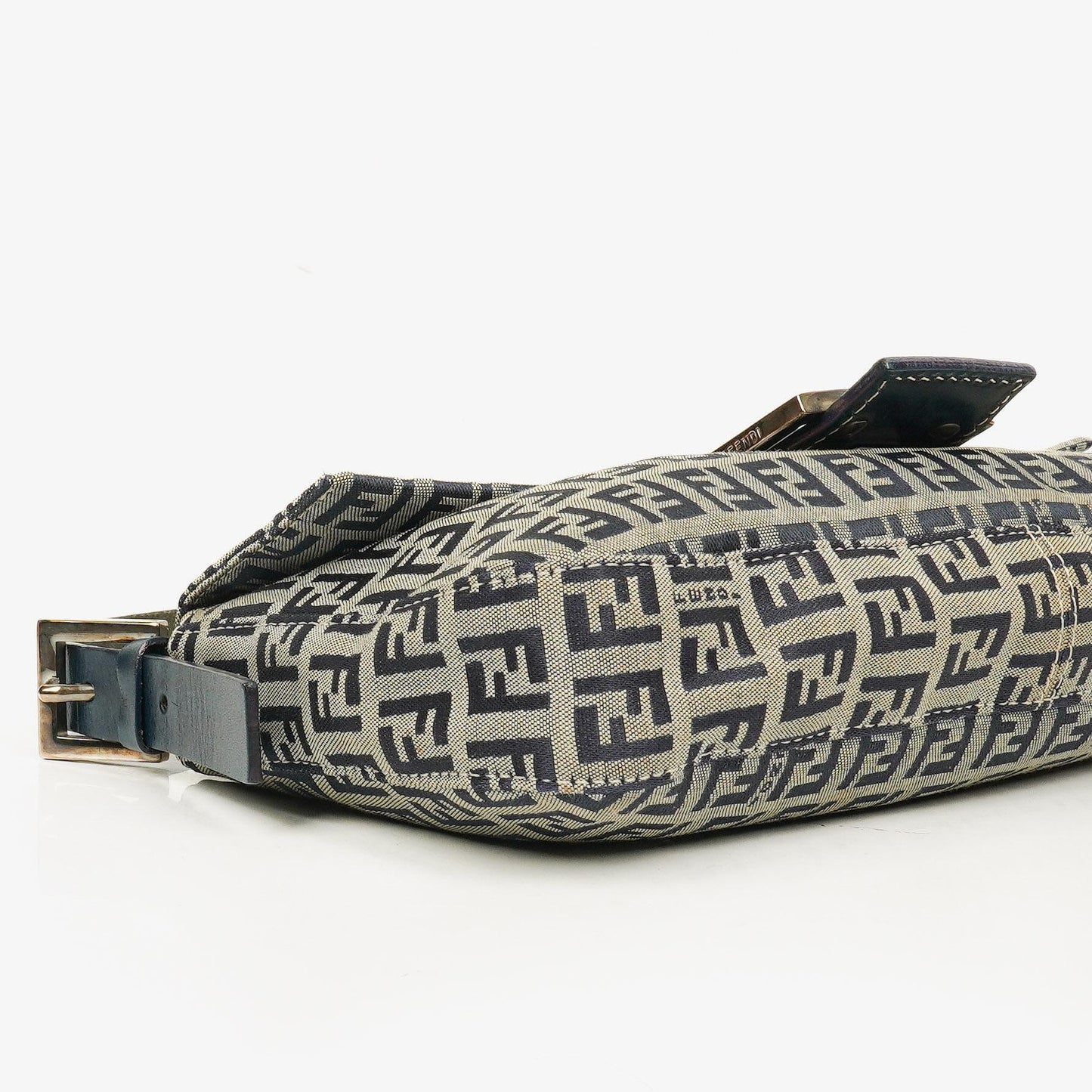 Fendi Zuccino Baguette Navy/Grey Handbag