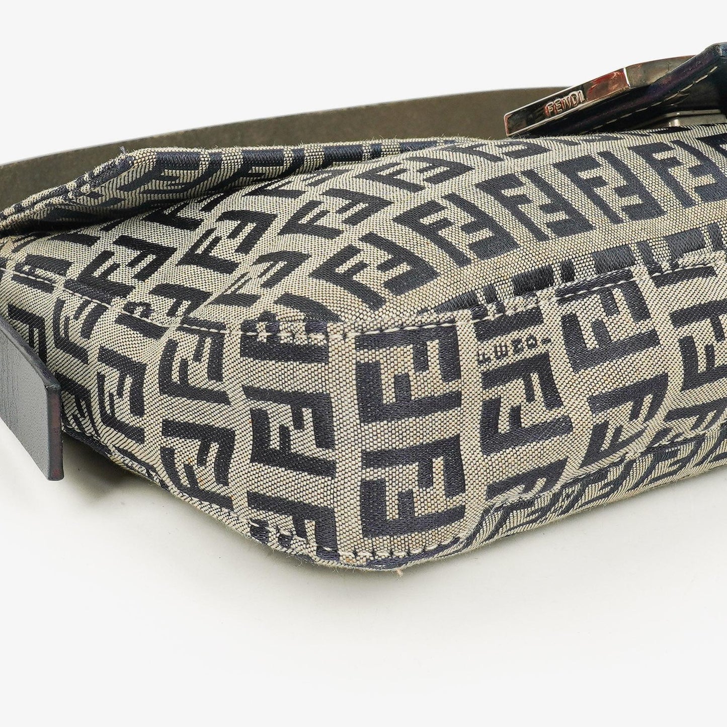 Fendi Zuccino Baguette Navy/Grey Handbag