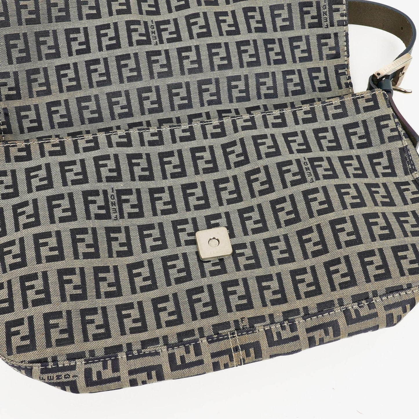 Fendi Zuccino Baguette Navy/Grey Handbag
