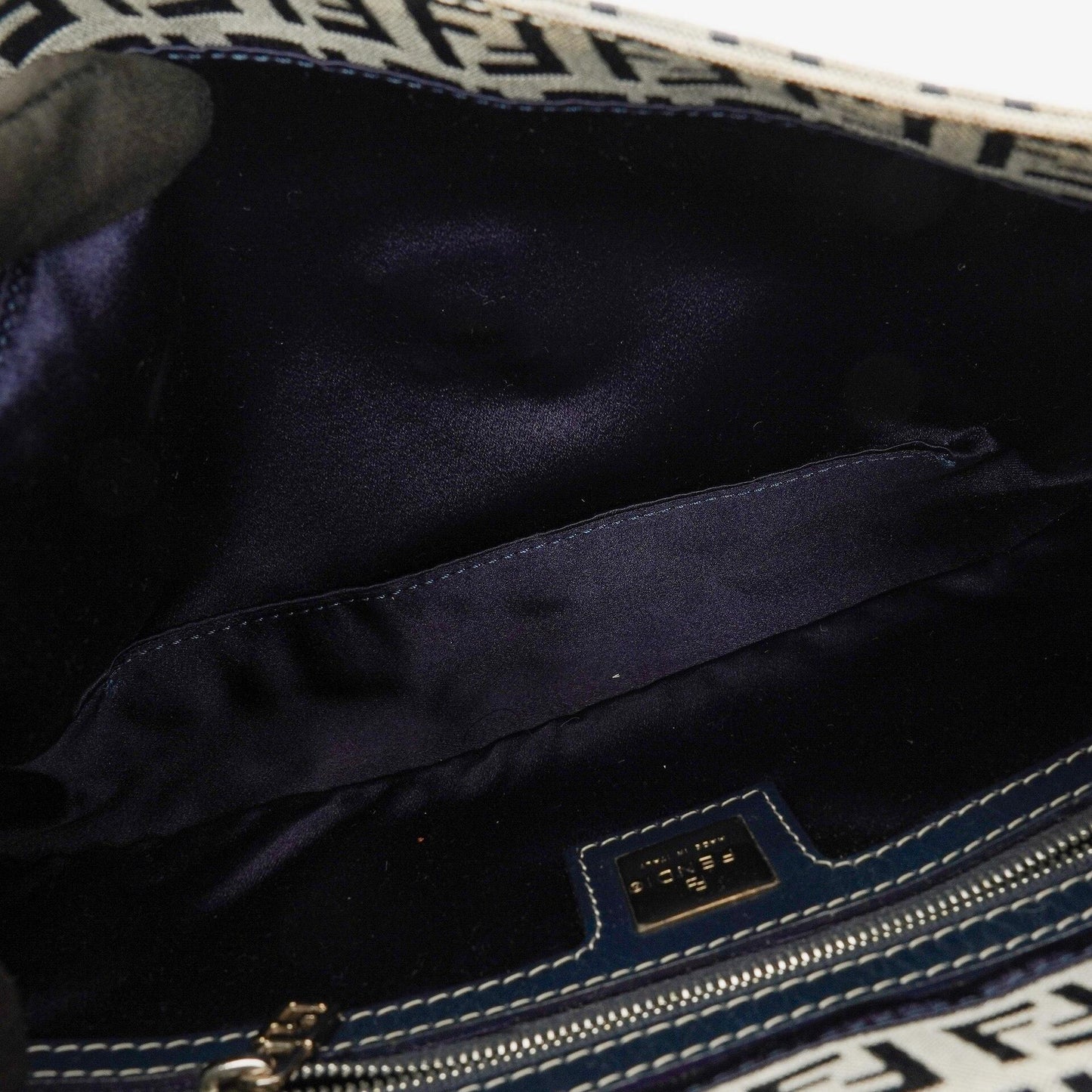 Fendi Zuccino Baguette Navy/Grey Handbag